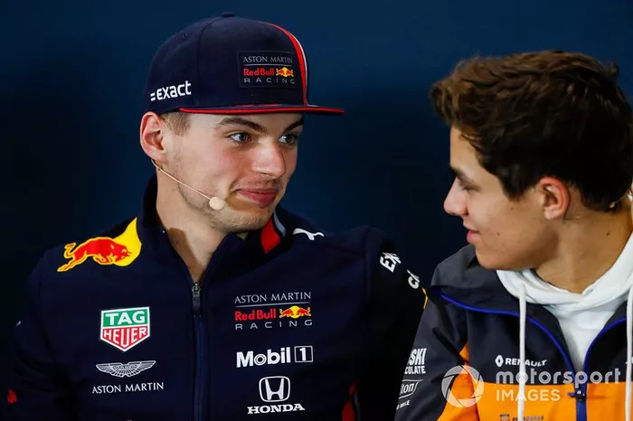 Conferenza stampa, Max Verstappen, Red Bull Racing, e Lando Norris, McLaren 