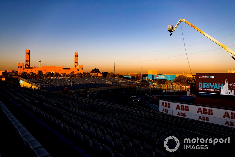 Sun rise over grand stand