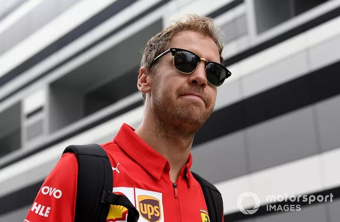 Sebastian Vettel, Ferrari arriva in pista