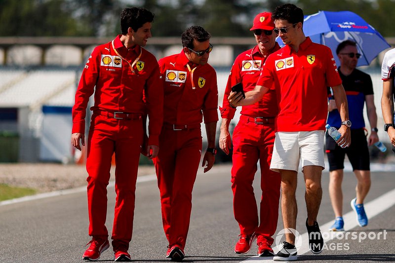 Charles Leclerc, Ferrari walks the track
