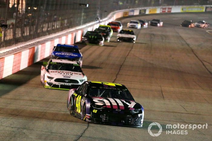 Jimmie Johnson, Hendrick Motorsports, Chevrolet Camaro Ally and  Brad Keselowski, Team Penske, Ford Mustang Discount Tire