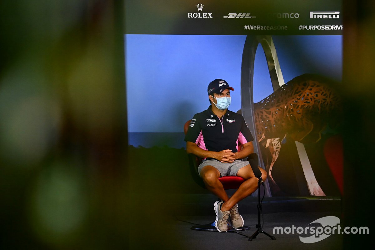 Sergio Perez, Racing Point, en conférence de presse