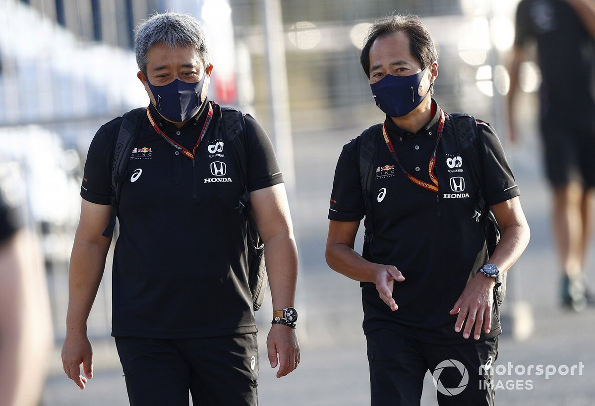 Masashi Yamamoto, General Manager, Honda Motorsport and Toyoharu Tanabe, F1 Technical Director, Honda