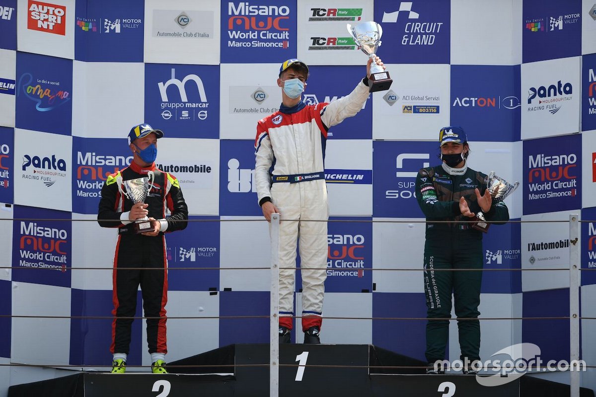 Podio: Secondo posto Michele Imberti, Elite Motorsport, primo posto Eric Brigliadori, BF Motorsport, terzo posto, Eric Scalvini, Scuderia del Girasole