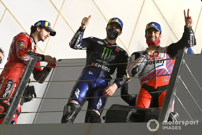 Francesco Bagnaia, Ducati Team, Maverick Vinales, Yamaha Factory Racing, Johann Zarco, Pramac Racing