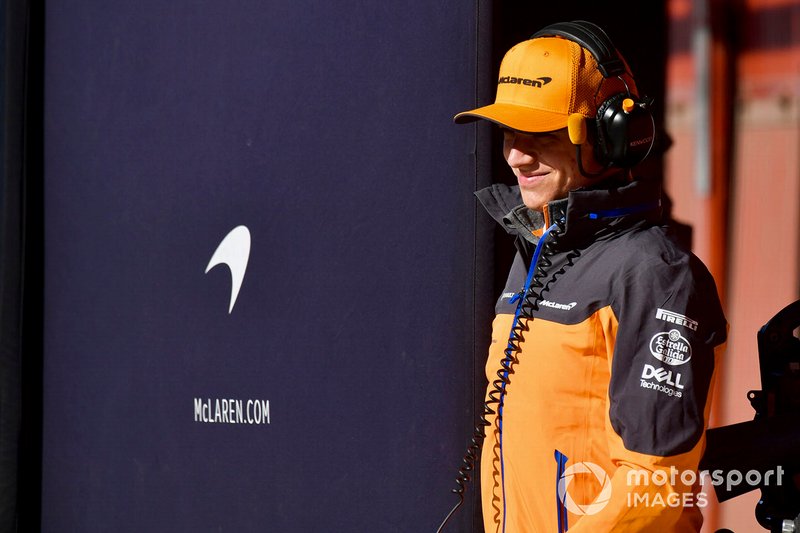 Lando Norris, McLaren in the pit lane