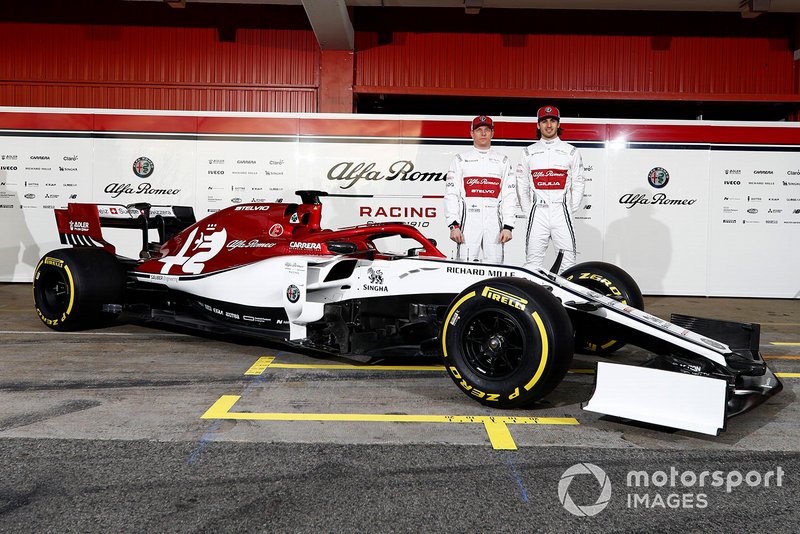 Kimi Raikkonen, Alfa Romeo Racing and Antonio Giovinazzi, Alfa Romeo Racing with the new Alfa Romeo Racing C38