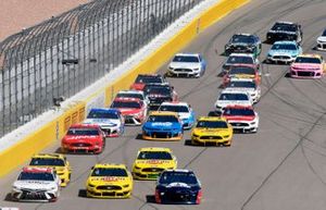 Erik Jones, Joe Gibbs Racing, Toyota Camry SportClips Joey Logano, Team Penske, Ford Mustang Pennzoil and Alex Bowman, Hendrick Motorsports, Chevrolet Camaro Axalta