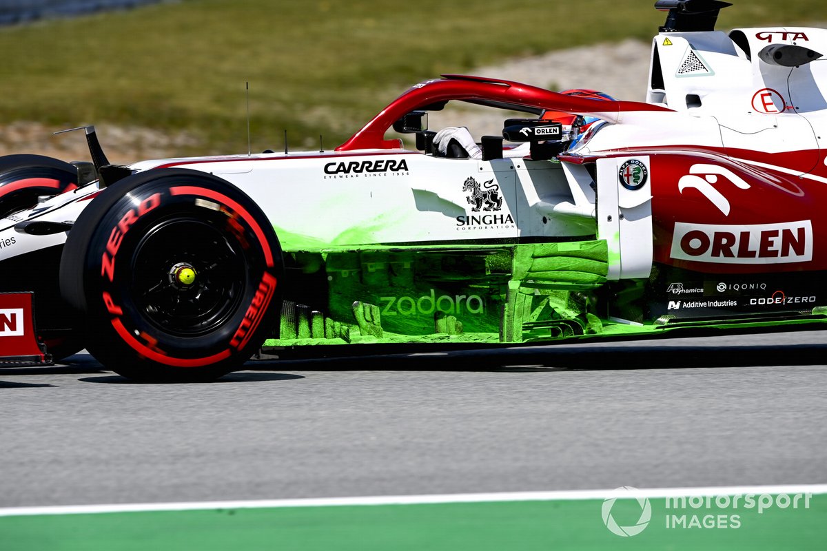 Alfa Romeo C41: Flow-Vis-Farbe auf den Windabweisern
