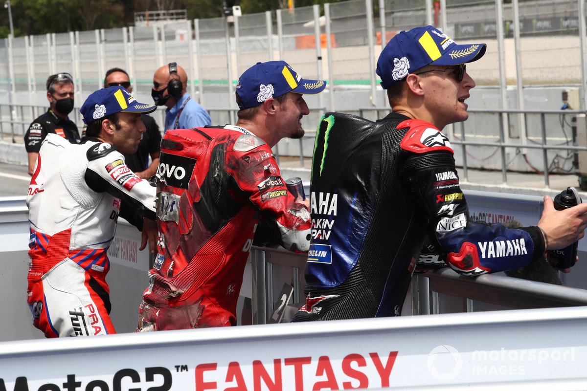 Pole Winner Fabio Quartararo, Yamaha Factory Racing, Second Jack Miller, Ducati Team