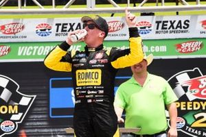 Race winner John Hunter Nemechek, Kyle Busch Motorsports, Toyota Tundra ROMCO