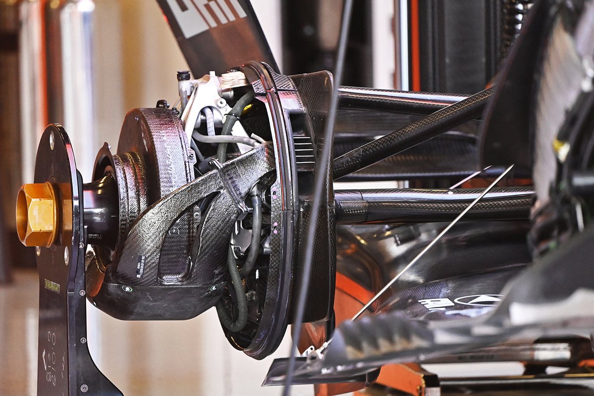 Detalle del tambor de freno del McLaren MCL36