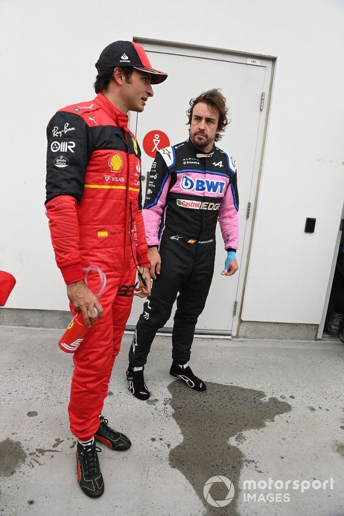 Carlos Sainz, Ferrari, Fernando Alonso, Alpine F1 Team, charla tras la clasificación
