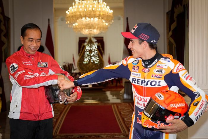 Marc Márquez, Repsol Honda Team y Joko Widodo, presidente de Indonesia