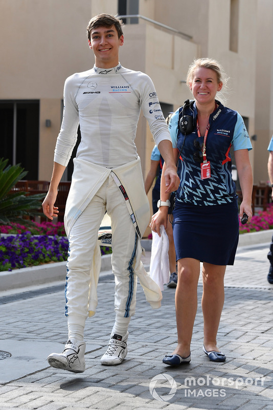 George Russell, Williams Racing and Sophie Ogg, Williams Racing