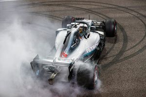 Lewis Hamilton, Mercedes AMG F1 W09 EQ Power+, 1st position, celebrates with donuts after the race