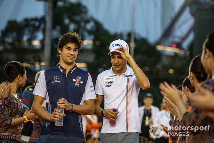 Lance Stroll, Williams Racing y Esteban Ocon, Racing Point Force India F1 Team en el desfile de pilotos