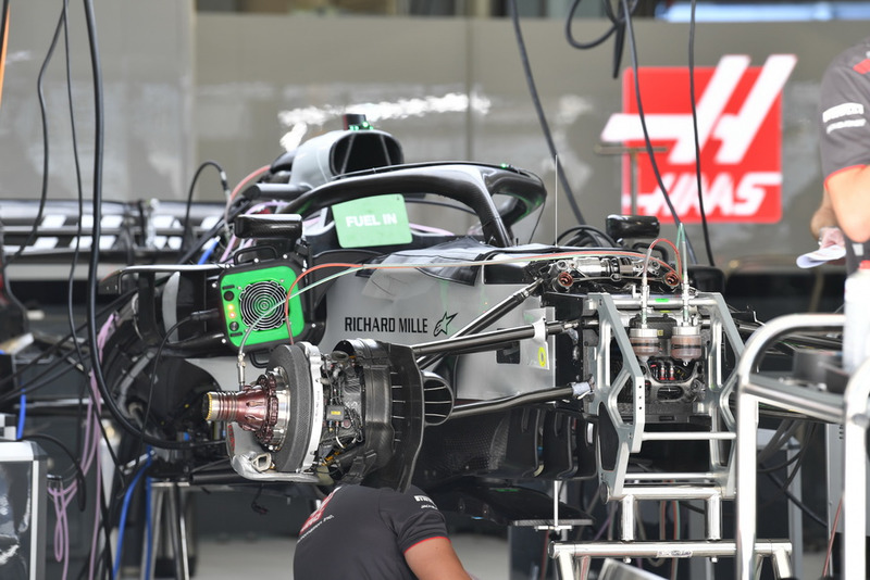 Haas F1 Team VF-18 in the garage