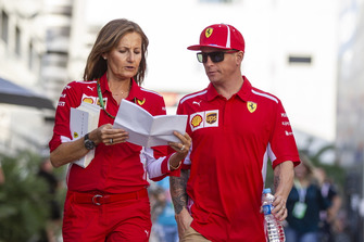 Kimi Raikkonen, Ferrari and Stefania Bocchi, Ferrari Press Officer