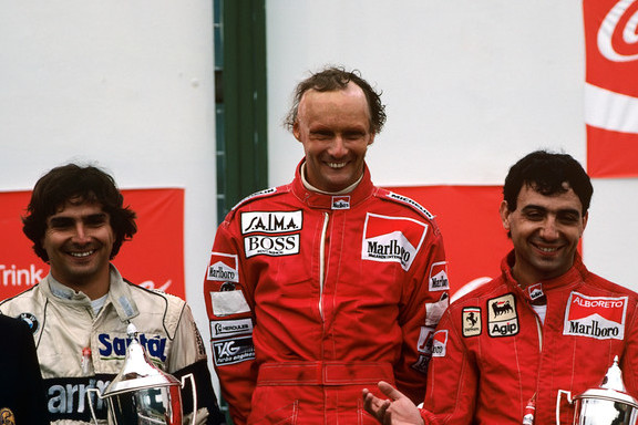 Nelson Piquet, Niki Lauda, Michael Alboreto