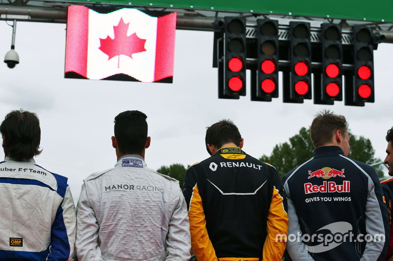 The grid observes the national anthem