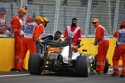 Lewis Hamilton, Mercedes AMG F1 W07 Hybrid crashed out of qualifying