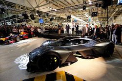Andy Palmer- President & Chief Executive Officer, Aston Martin Lagonda Ltd on stage with Martin Brun