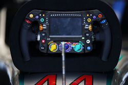 The steering wheel of Lewis Hamilton, Mercedes AMG F1 W07 Hybrid