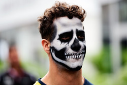 Daniel Ricciardo, Red Bull Racing with Halloween themed face paint