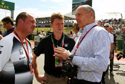 Ron Dennis, McLaren Executive Chairman on the grid with Tim Peake, Astronaut (Centre) on the grid