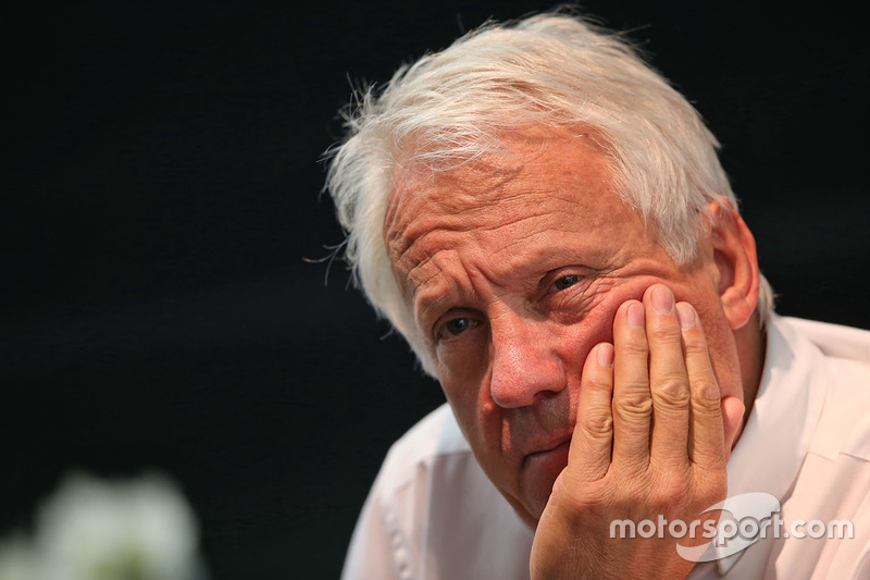 Charlie Whiting, FIA Delegate at a FIA Press Conference