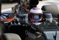Jenson Button, McLaren in the pit lane
