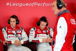 Oliver Jarvis, André Lotterer, Dr. Wolfgang Ullrich, directeur d'Audi Sport