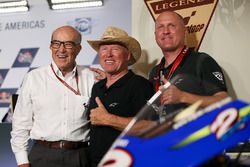 Carmelo Ezpeleta, CEO of Dorna Sports, Kenny Roberts Sr., Kenny Roberts Jr.