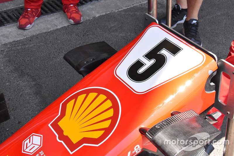 Dettaglio del naso della SF70H di Sebastian Vettel, Ferrari