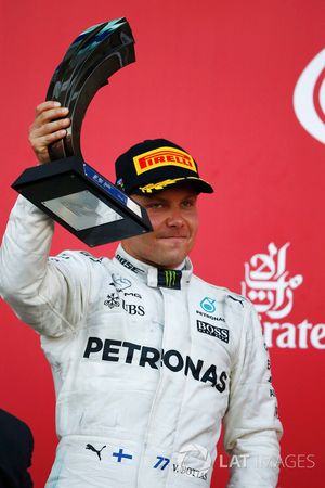 Valtteri Bottas, Mercedes AMG F1, celebrates second place
