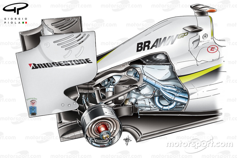 Brawn BGP 001 2009 cutaway engine installation detail