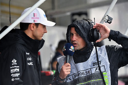 Will Buxton, NBC TV Presenter and Esteban Ocon, Sahara Force India F1