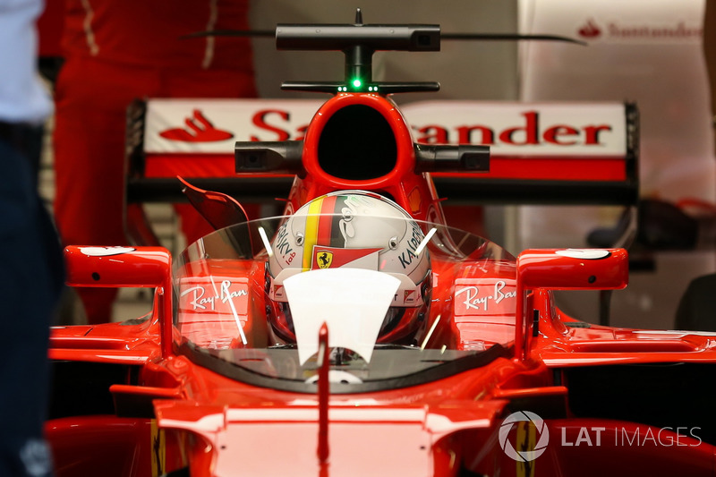 Sebastian Vettel, Ferrari SF70H, cockpit shield