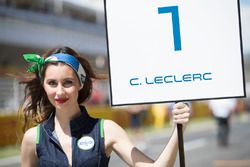 The grid girl of Charles Leclerc, PREMA Powerteam