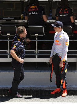 Руководитель Red Bull Racing Кристиан Хорнер, гонщик команды Макс Ферстаппен