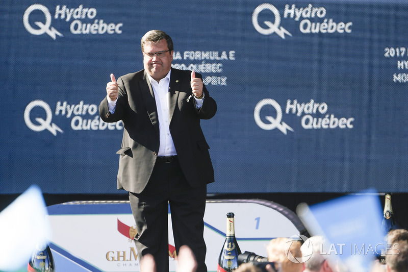 Denis Coderre, Mayor of Montreal, on the podium