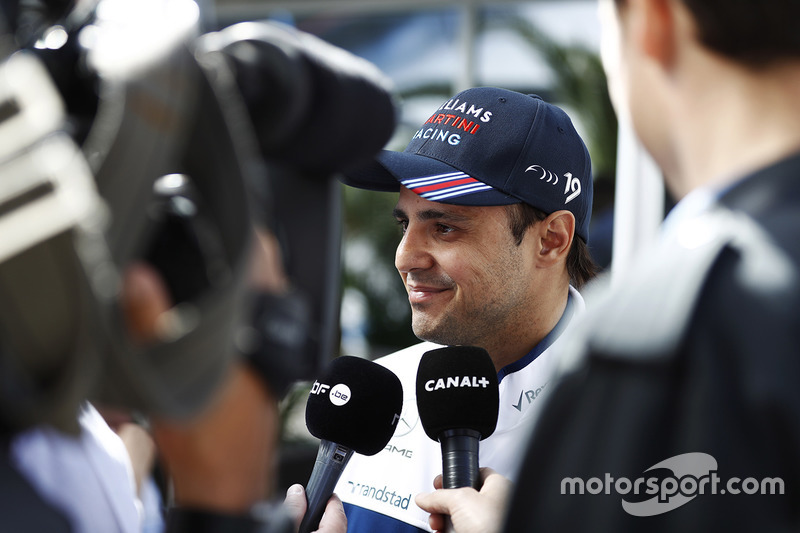 Felipe Massa, Williams, speaks to the media