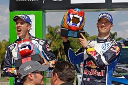 Podio: segundo lugar Sébastien Ogier, Julien Ingrassia, Volkswagen Polo WRC, Volkswagen Motorsport