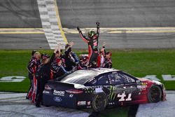 Kurt Busch, Stewart-Haas Racing Ford, celebrates after winning the Daytona 500