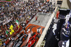 Podium: race winner Sebastian Vettel, Ferrari, second place Lewis Hamilton, Mercedes AMG F1, third p