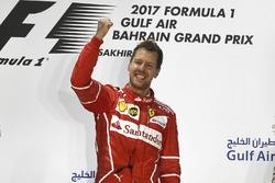 Podium: winner Sebastian Vettel, Ferrari
