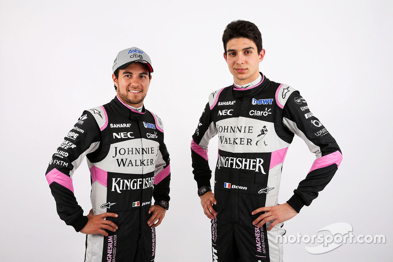 Esteban Ocon, Sahara Force India F1; Sergio Perez, Sahara Force India F1