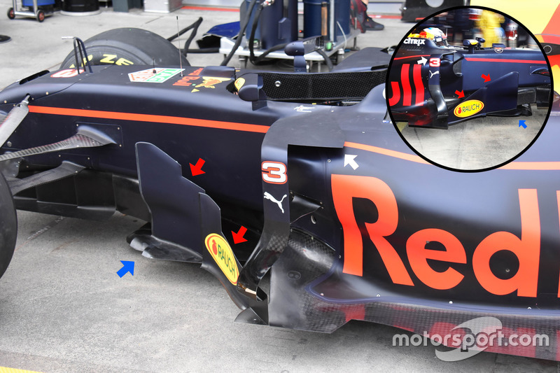 Red Bull Racing RB13, detalle lateral