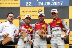 Podium: Racewinnaar René Rast, Audi Sport Team Rosberg, Audi RS 5 DTM, tweede plaats Mike Rockenfell